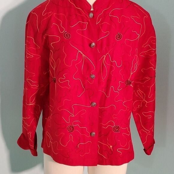Tantrums collection, Vintagb red‎ top. Small. Great silver buttons. Y2k - Picture 1 of 9
